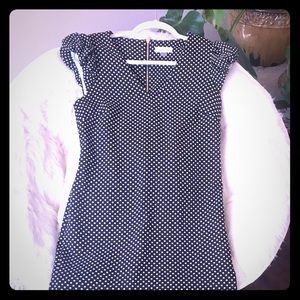 Black dress with white polk a dots